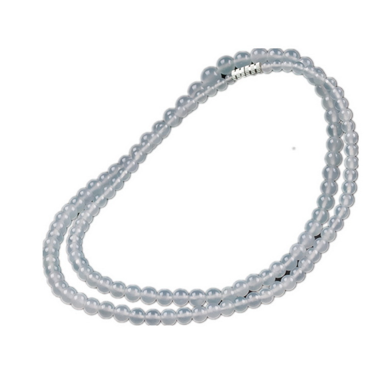 老冰种a货翡翠白冰项链 15.32g