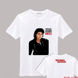 迈克尔杰克逊衣服图片英文字自定义头像相片男女纪念品周边DIYT恤