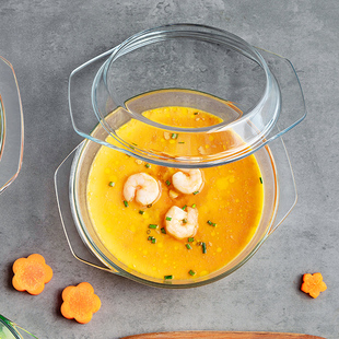 53n菲内克斯钢化玻璃多功能高碗耐高温蒸蛋泡面带盖碗微波炉碟碗