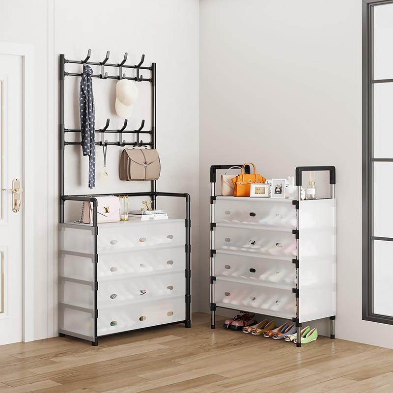 #防尘鞋架衣帽架一体进门口入户门简易鞋帽置物挂衣架包架多层组,住宅家具,鞋架,淘宝优惠券,粉丝福利购,淘宝优惠卷