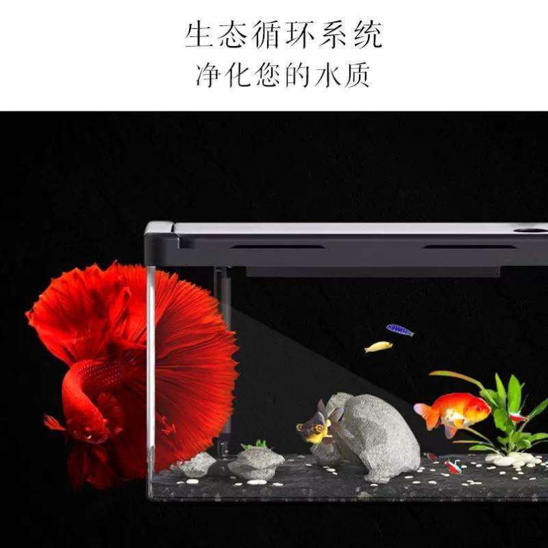 鱼缸翻盖式顶盖多功能一体式过滤生态循环懒人养鱼带灯通用型盖子