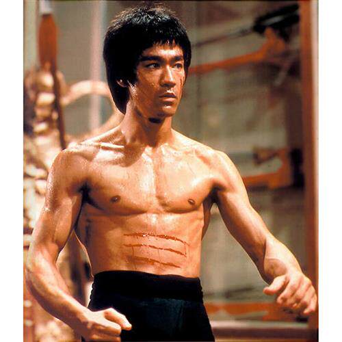 李小龙青健身贴画wu速发电视武术肌肉男宿舍!墙单幅房间海报功夫