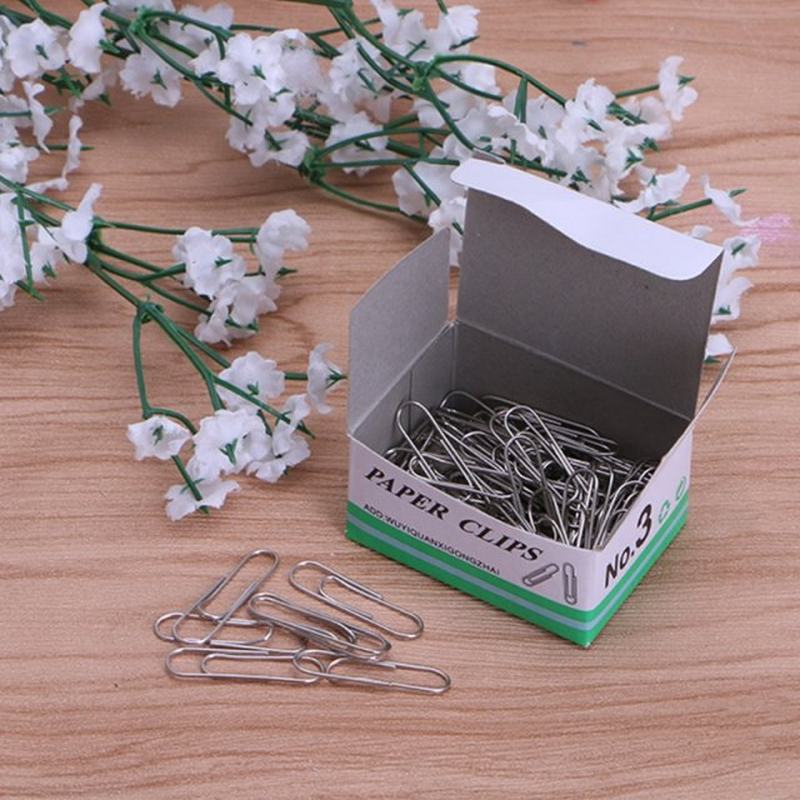 网红1 Set 75-85Pcs New Office Plain Steel Paper Clips 29mm P