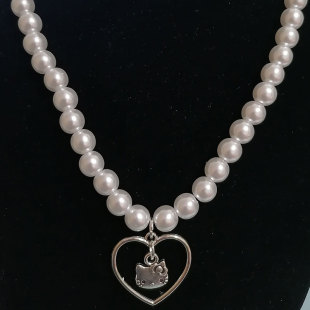 Heart Gothic 推荐 Hollow Pearl Chain Shaped Punk Pendant Retr