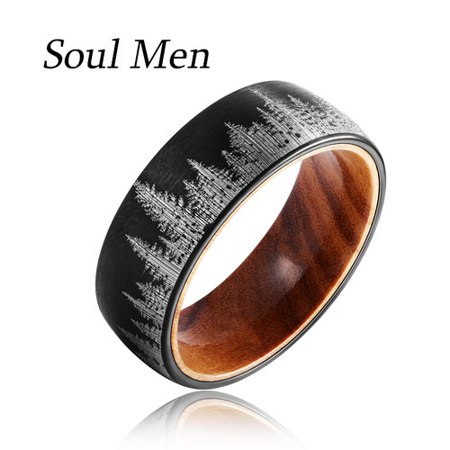 热销Rings For Men  Popular Models Tungsten Steel Ring 8mm La