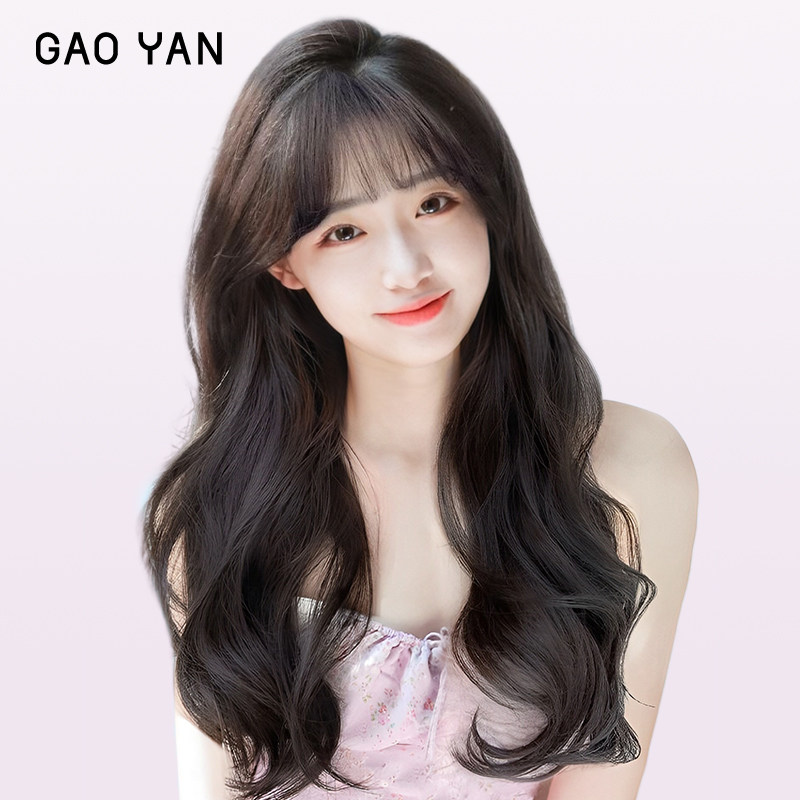假发女长发卷发真发头套全真人发丝自然蕾丝大波V浪可扎假发套