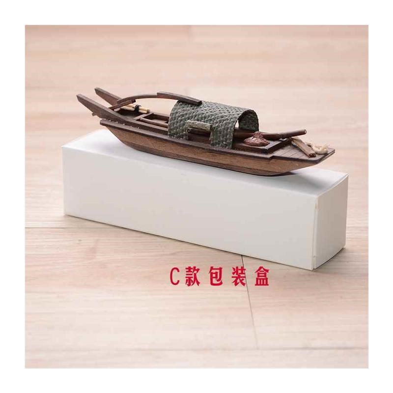 中国风木船模型摆件工艺品手工船摆件实木船渔船乌篷船