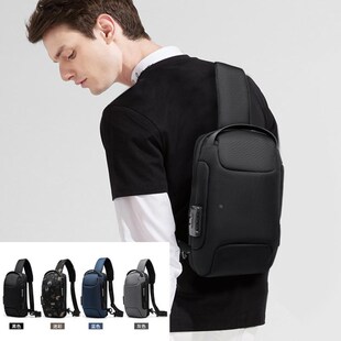 新款胸包男士单肩包休闲斜挎包潮流时尚胸前包防盗背包男女