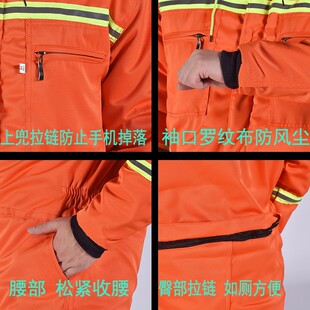 连体工作服棉衣套k装男一体服防尘带帽防溅水劳保服加厚冷库水产
