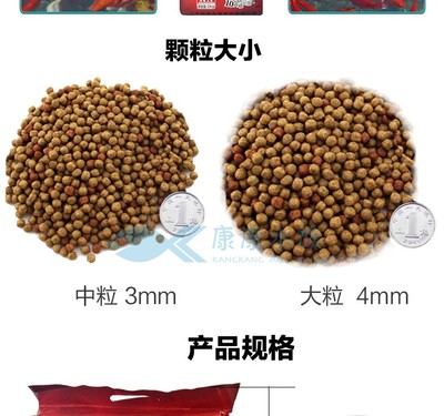 润色水族鱼缸锦鲤鱼池能量增艳专用鱼食育成饲料鱼粮鱼饲料小颗粒