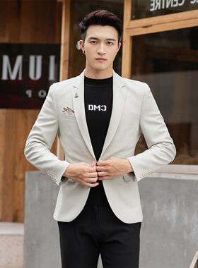 m61男士小西服男青年休闲西装韩版潮修身婚礼喜庆礼服b07中年外套