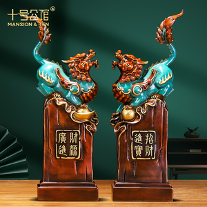 招财铜貔貅摆件一对办公室装饰客厅玄关聚财貔恘公司乔迁开业礼品
