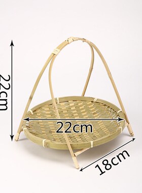 竹编吊篮 餐用小菜篮创意收纳筐 竹编果盘 茶点篮 干果篮迷你竹筐