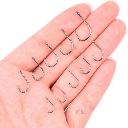 300-600pcs/ Box High Carbon Steel Fishing Hooks Set Barbed C