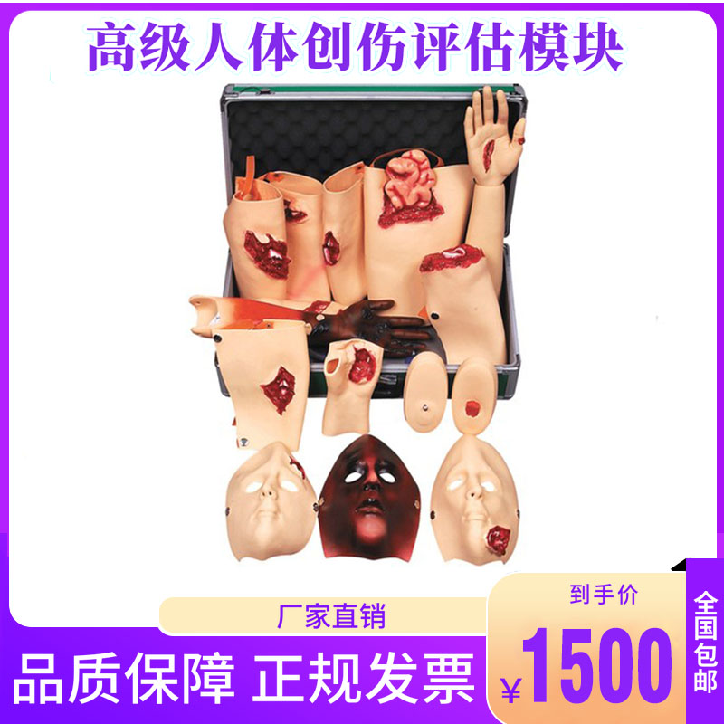 16件人体创伤i护理评估模块模型 创伤模拟组件(穿戴式)止血包紮