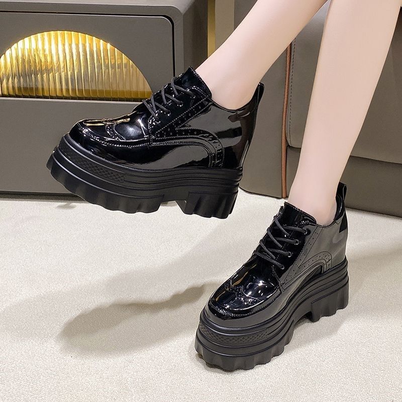 30313233小码厚底内增高跟松糕鞋女秋季新款系带英伦风复古单鞋,女鞋,深口单鞋,淘宝优惠券,粉丝福利购,淘宝优惠卷