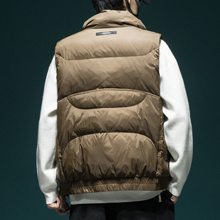 宽松加厚保暖背心休闲坎肩情侣外套 羽绒马甲男新款 2023秋冬季 美式