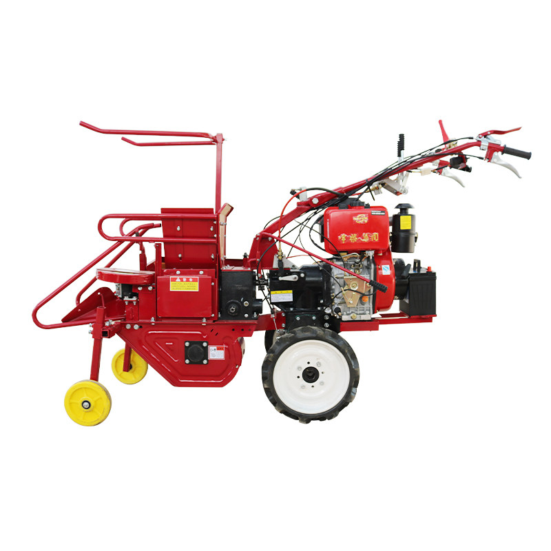 小微型单人单缸垄l行手扶拖拉机带玉米收割机割台收玉米包谷机神