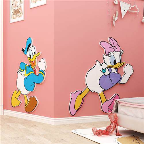 拐角过道儿童房间布置装饰摆件男女孩f卧室背景墙面壁贴画卡通立