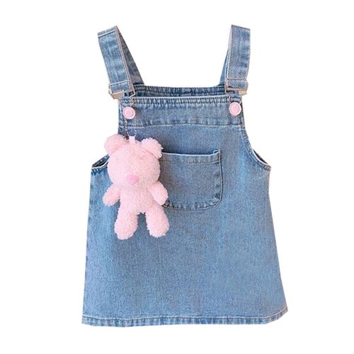 女童背带裙夏装2024新款女宝宝卡通公主裙儿童洋气牛仔裙小童裙子