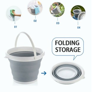 Bucket with Lid Silicone Fishing Collapsible Plas Folding