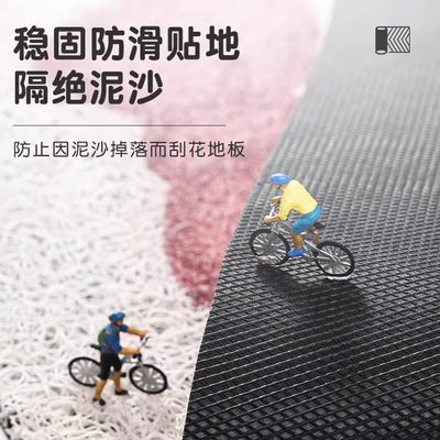 郁金香入户门地垫简约门口玄关防滑丝F圈脚垫进门家用耐磨去污地