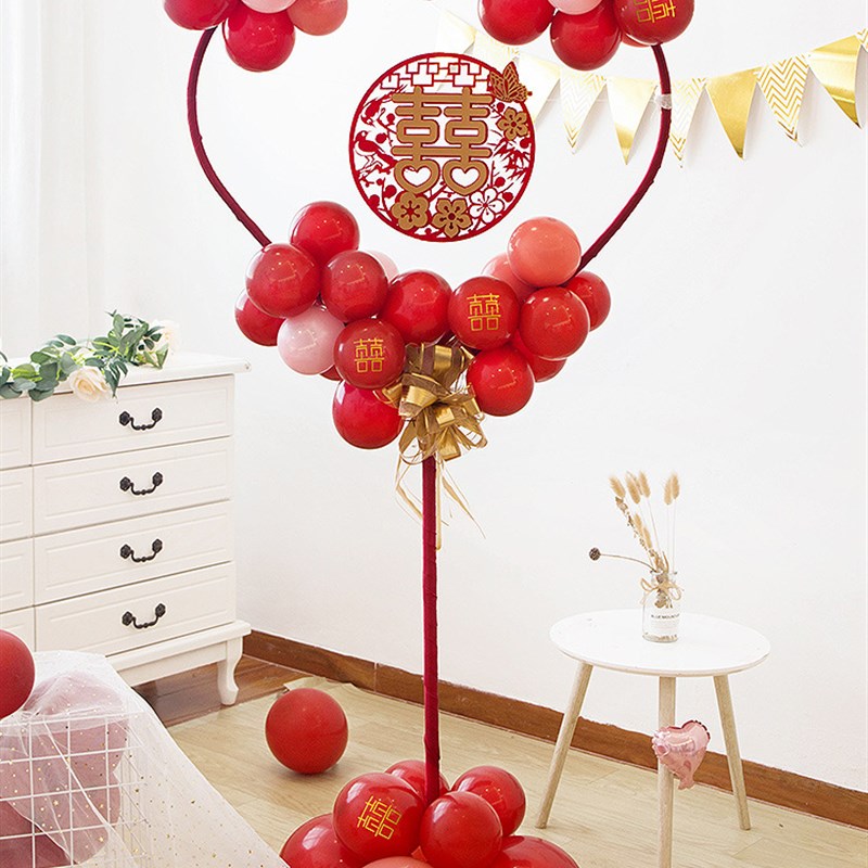 结婚路引农村订婚喜事用r品大全气球引路布置装饰简约我们定婚啦