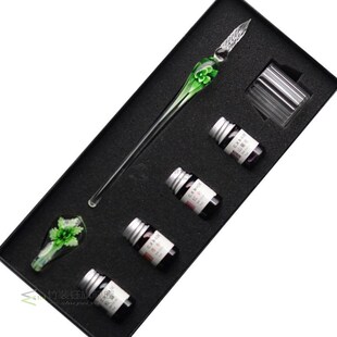 Glass Calligraphy Pen Crystal Glass Dip Ink Pen Set Non-Carb