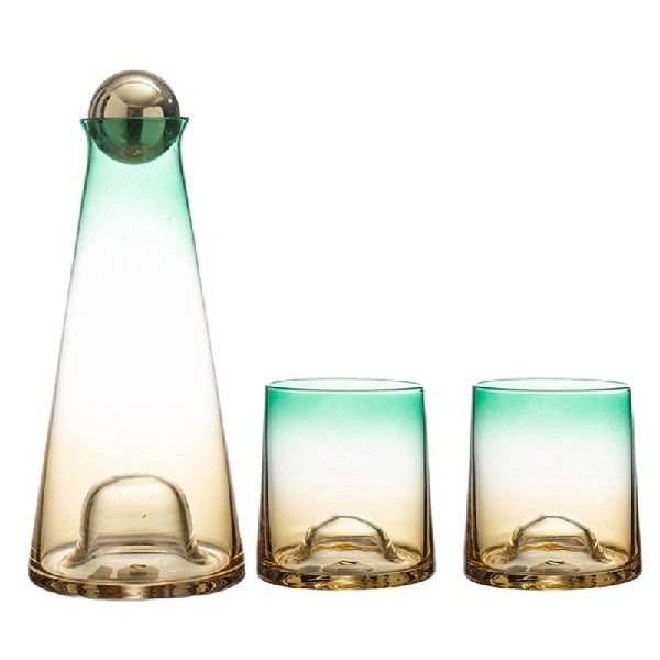 推荐Faion Boutique 280-1100ml Amber Gradient Green Bar Set