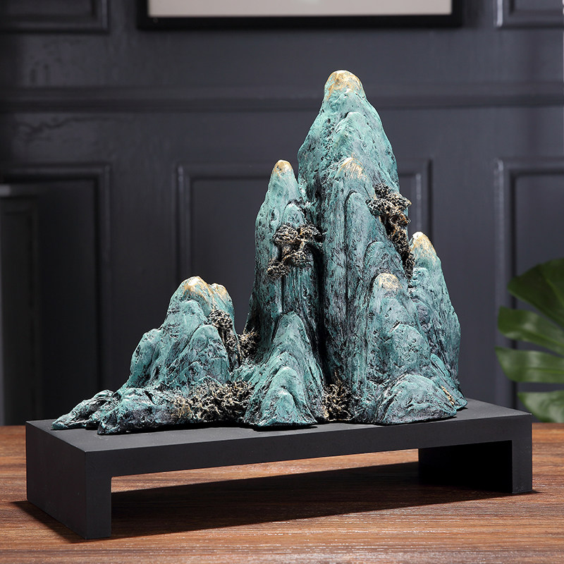 新中式假山摆件电视柜办公室开业乔迁礼物客厅玄关酒柜家居装饰品,家居饰品,装饰摆件,淘宝优惠券,粉丝福利购,淘宝优惠卷