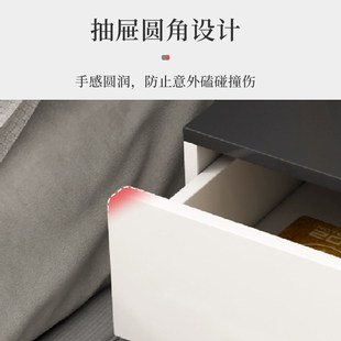 简易奶油风床边收纳柜 床头柜轻奢高级感家用卧室现代简约2024新款