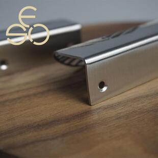 橱柜隐形拉手简约抽屉家装现代柜门树叶不锈钢把手嵌入式暗拉手