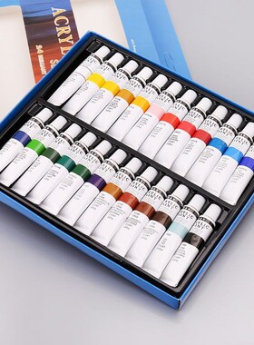 24 Colors Acrylic Paints Set 12ml Tubes Drawing Painting Pig