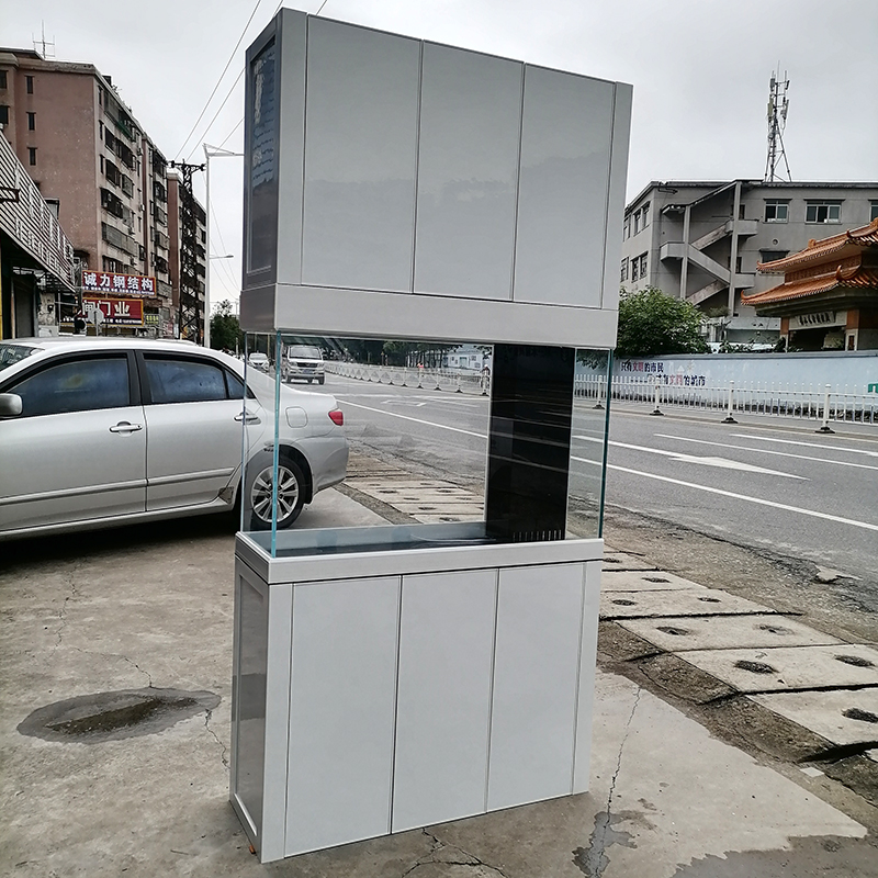 屏风隔断上下柜i鱼缸超白客厅办公室空间分隔底滤一键排水玻璃缸