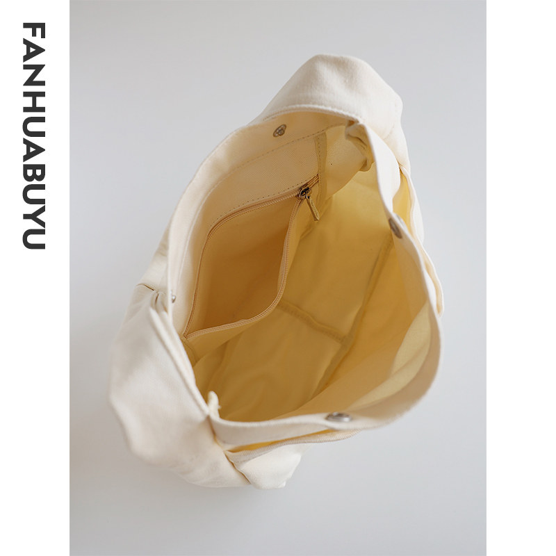 梵花不语简约百搭帆布包女上课大学生纯色单肩包日系多口袋布袋包,箱包皮具/热销女包/男包,时尚帆布包,淘宝优惠券,粉丝福利购,淘宝优惠卷