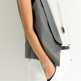 新款 修身 韩版 翻领马甲外套女装 显瘦上衣坎肩潮 百搭西装 2020春季