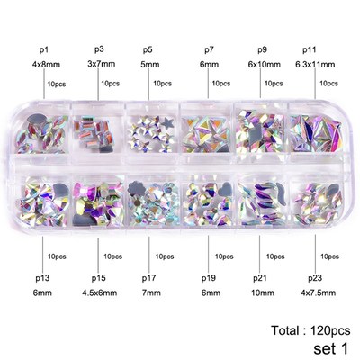 *Special Shapes Crystal AB  Hot Fix Rhinestones Iron On Flat