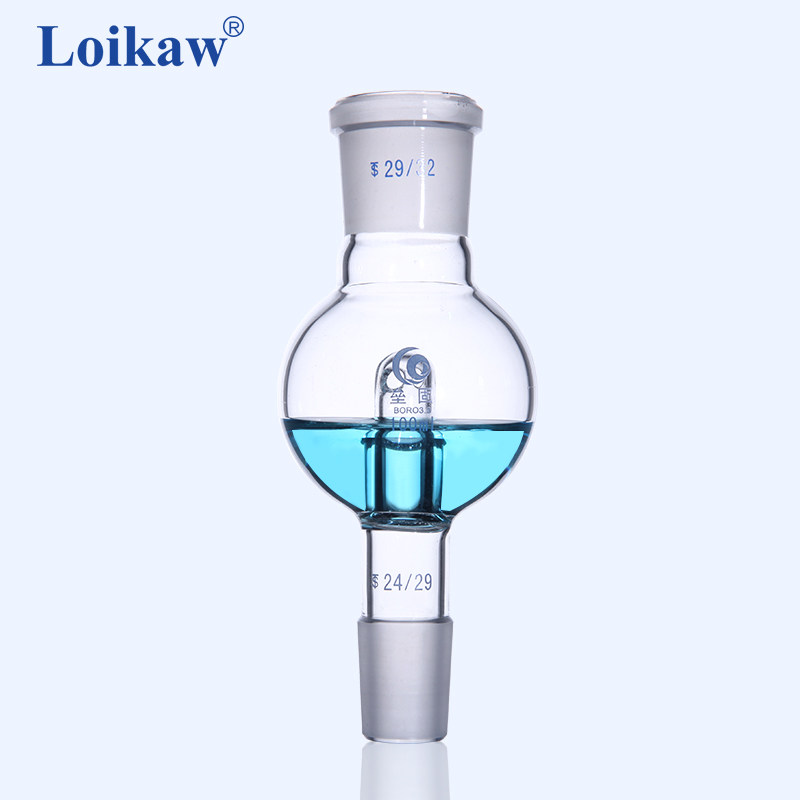 垒固玻璃仪器 直形防溅球 100和250ml 防爆球 缓冲瓶 旋转蒸发仪
