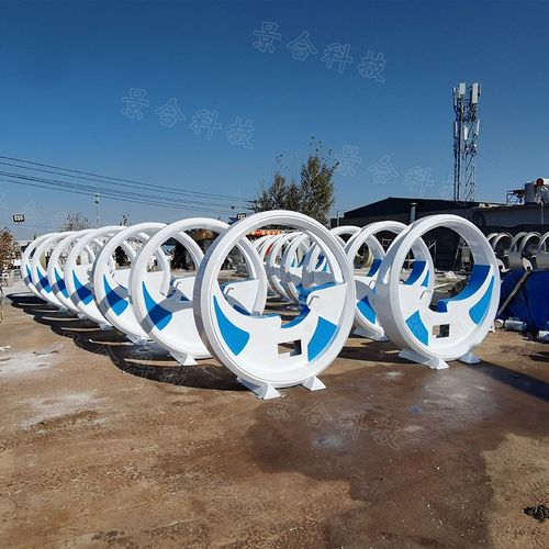 景区网红不锈钢发光脚踏车 广场夜市摆摊娱乐设施流水摆件铁艺