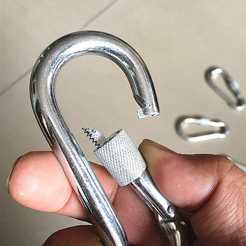 钩镀锌钢钩承重快挂扣 攀岩用登山扣O链条扣 带锁扣挂钩