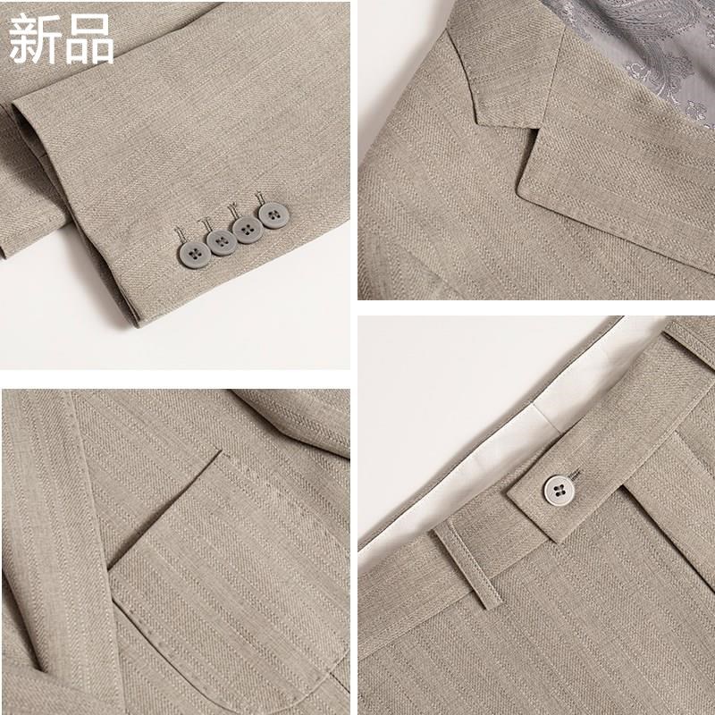 薄款西服套装男士休闲商务夏季外套职业意式正装男单排扣纯色新品