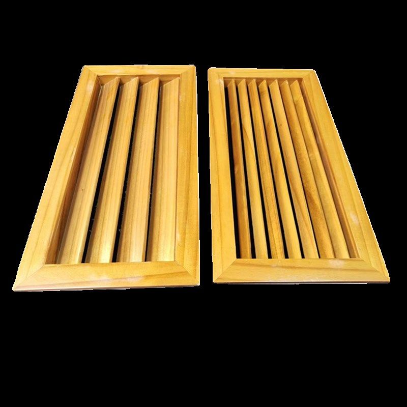 实木中央空调出风口防结露木质百叶窗门进回风口单层双层格栅可调