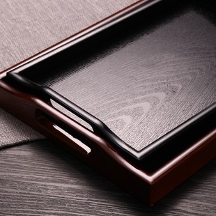 xyt阳台放茶盘托盘塑q料长方形茶盘客厅家用仿木质水具水杯茶杯茶