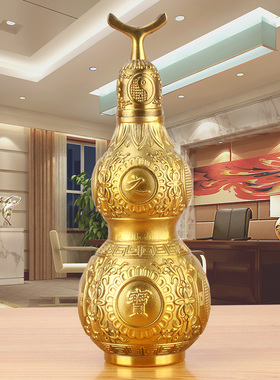 现货铜葫芦摆件开盖黄铜葫芦挂饰送五帝钱中式空心工艺礼品摆饰