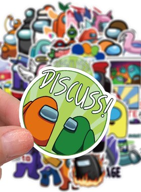 50pcs/Set Hot Sale Game Among Us Graffiti Stickers For Note