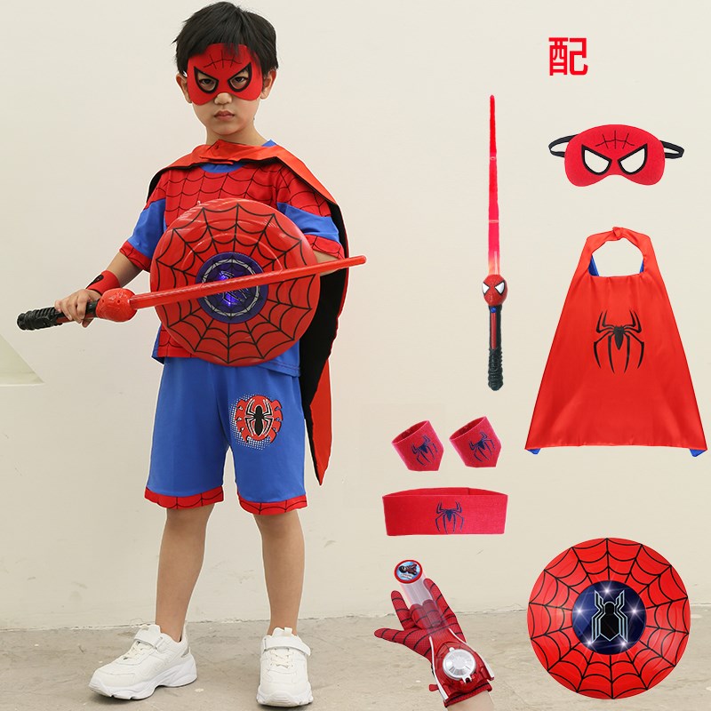 蜘蛛侠儿童卡通衣服幼儿园男童cos套装六一角色扮演走秀演出服装