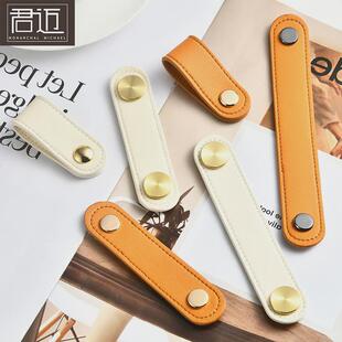 覆膜防水皮质拉手高门衣柜隐形拉手皮扣柜子儿童防撞抽屉软门新款