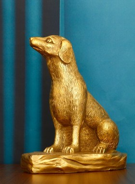 纯铜狗摆件十二生肖狗大号小风水中式铜工K艺品金属家居客厅装饰