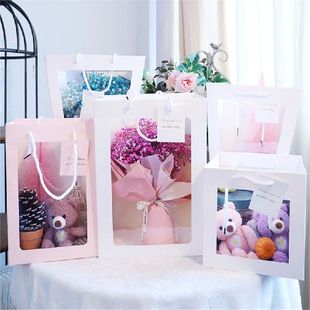 Floral Bag Bags 极速Clear Wrapping Flower Gift Tote Window