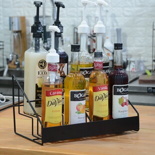 玻璃糖压瓶收纳架 莫林糖浆架果露架 多功能咖啡店展示架